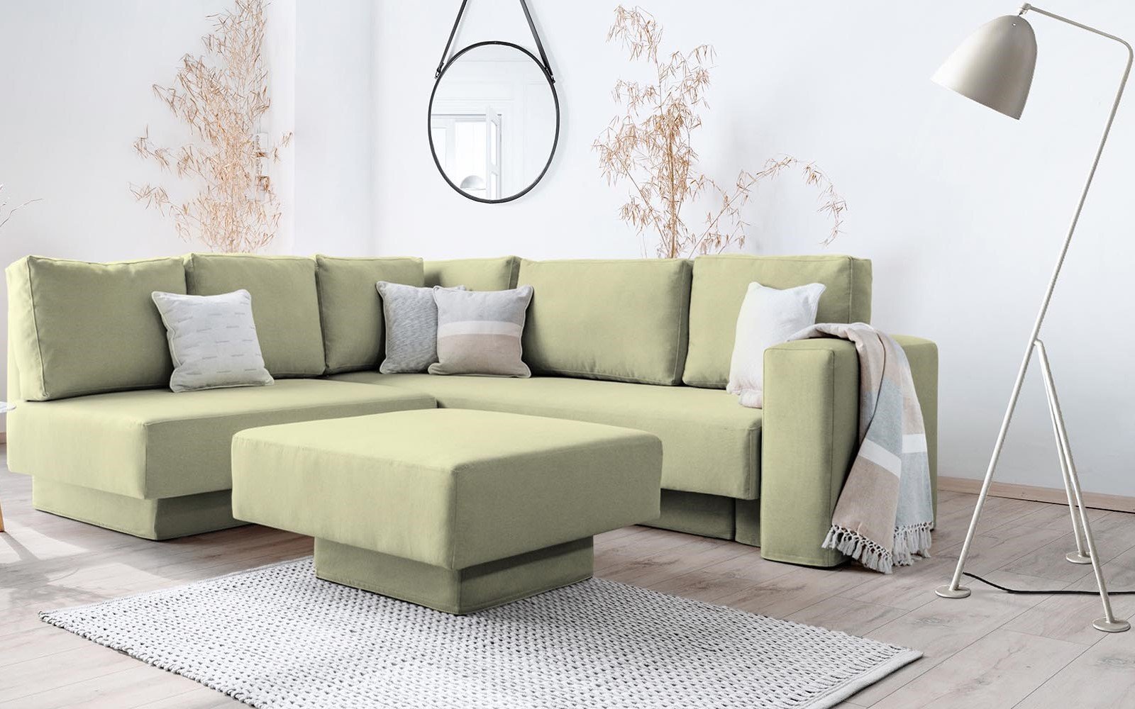 Modulares Sofa Jessica mit Schlaffunktion - Stoff Mollia - Livom