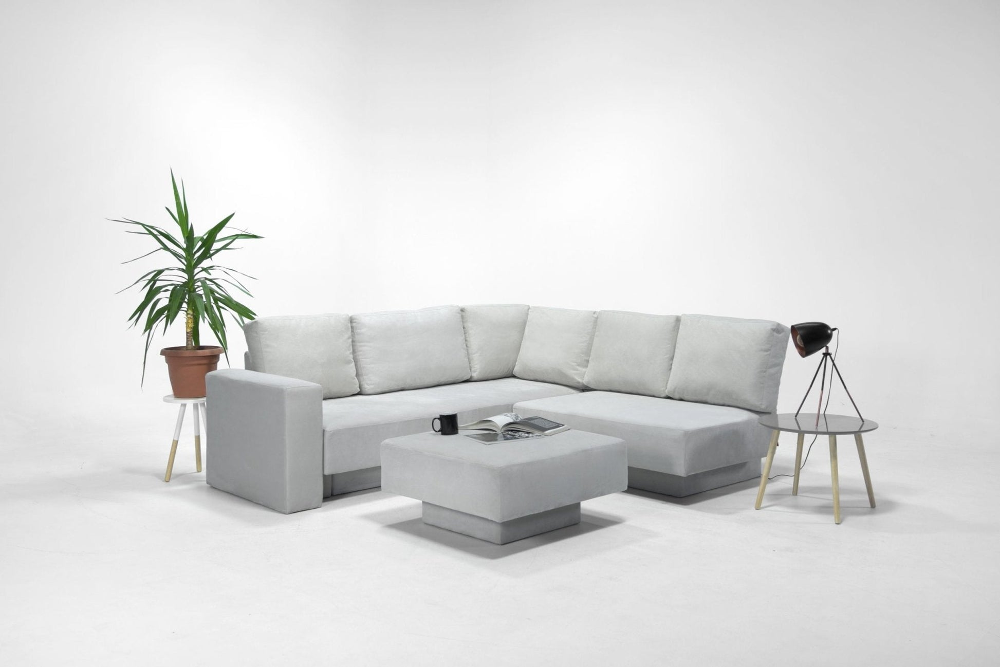 Modulares Sofa Jessica mit Schlaffunktion - Stoff Mollia - Livom