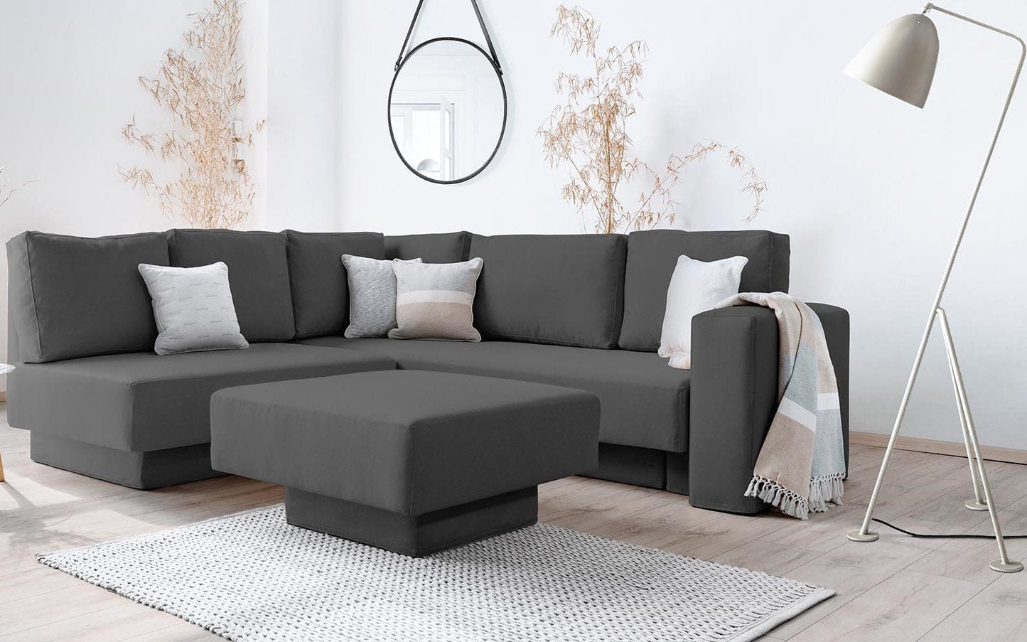 Modulares Sofa Jessica mit Schlaffunktion - Stoff Mollia - Livom