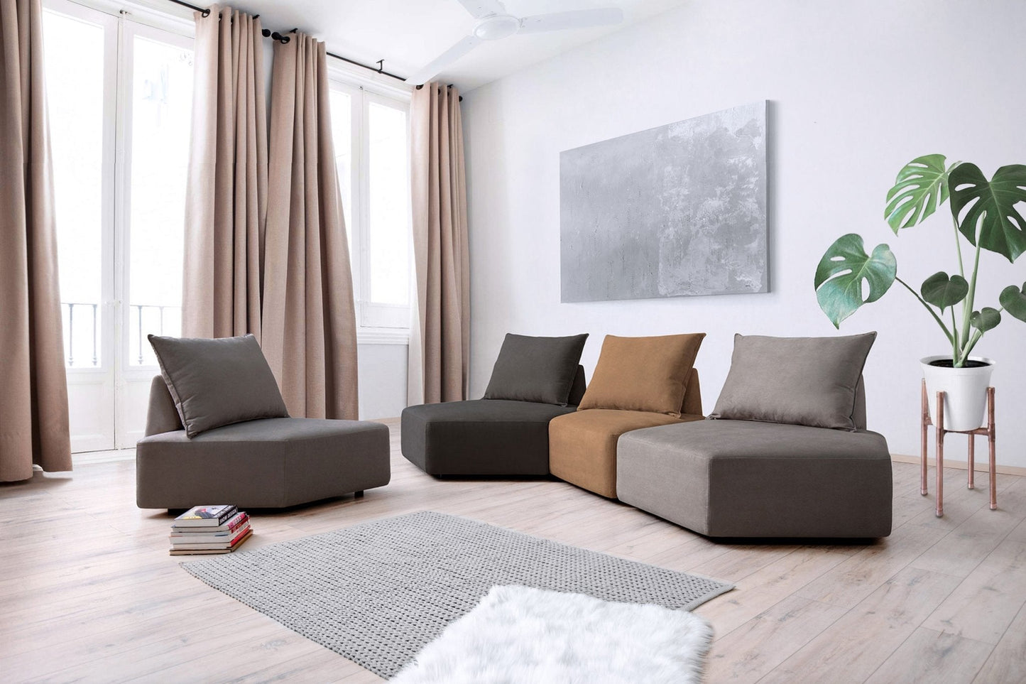 Modulares Sofa Katrina mit Schlaffunktion - Livom