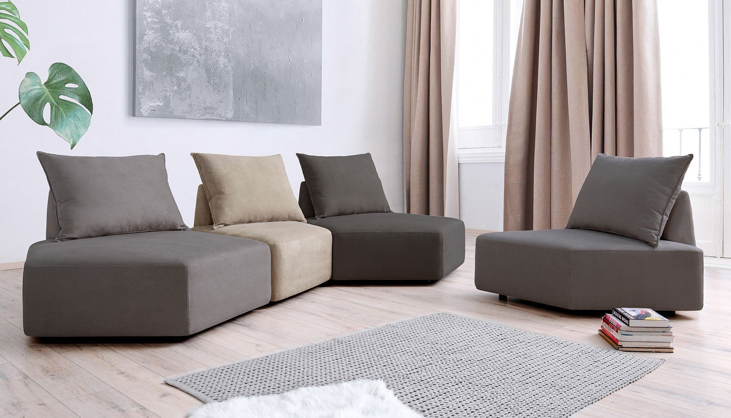 Modulares Sofa Katrina mit Schlaffunktion - Stoff Mollia - Livom