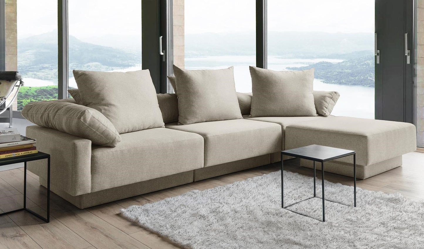 Modulares Sofa Mandy mit Schlaffunktion - Stoff Baumwolle - Livom