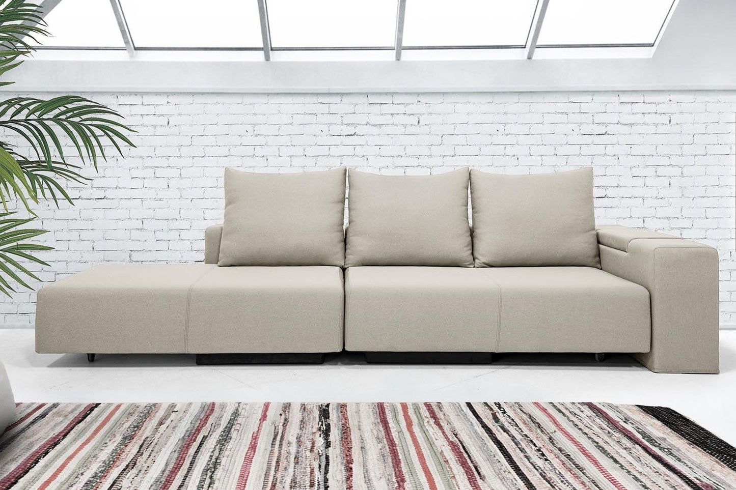 Modulares Sofa Marie mit Schlaffunktion - Stoff Baumwolle - Livom