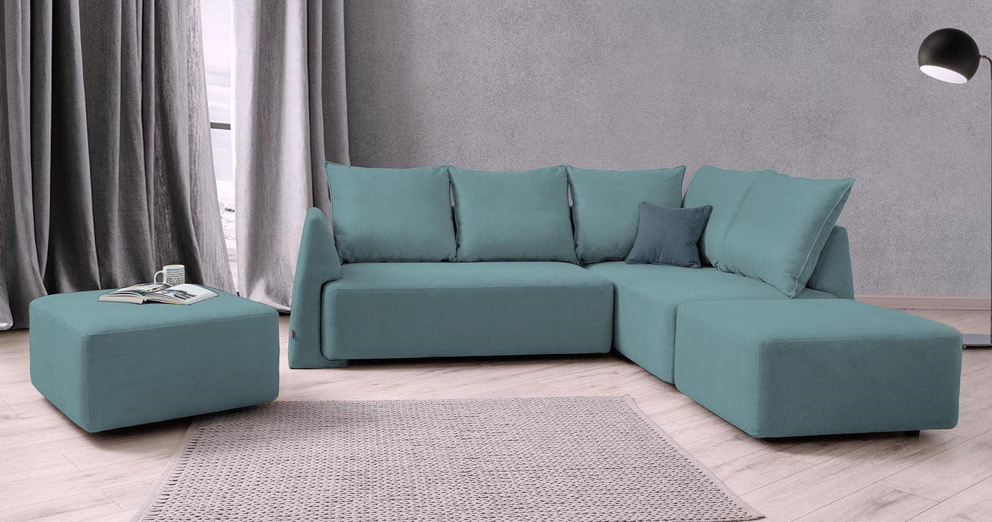 Modulares Sofa May mit Schlaffunktion - Stoff Baumwolle - Livom