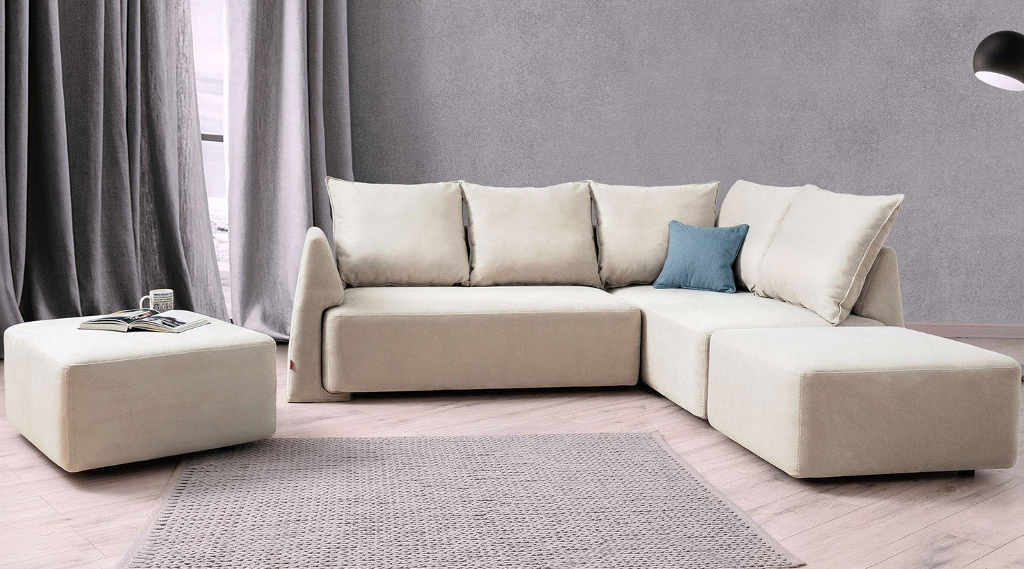 Modulares Sofa May mit Schlaffunktion - Stoff Mollia - Livom