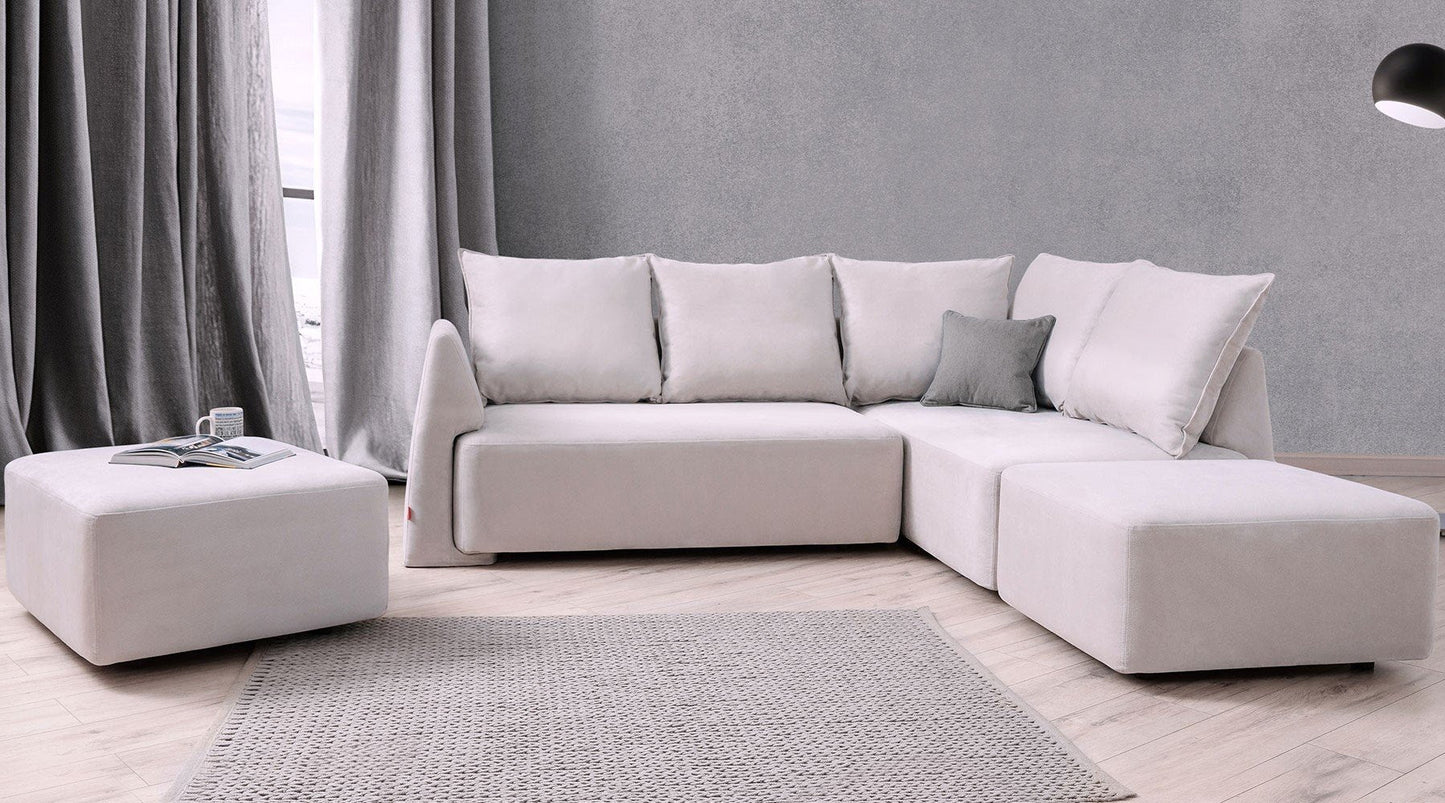 Modulares Sofa May mit Schlaffunktion - Stoff Mollia - Livom