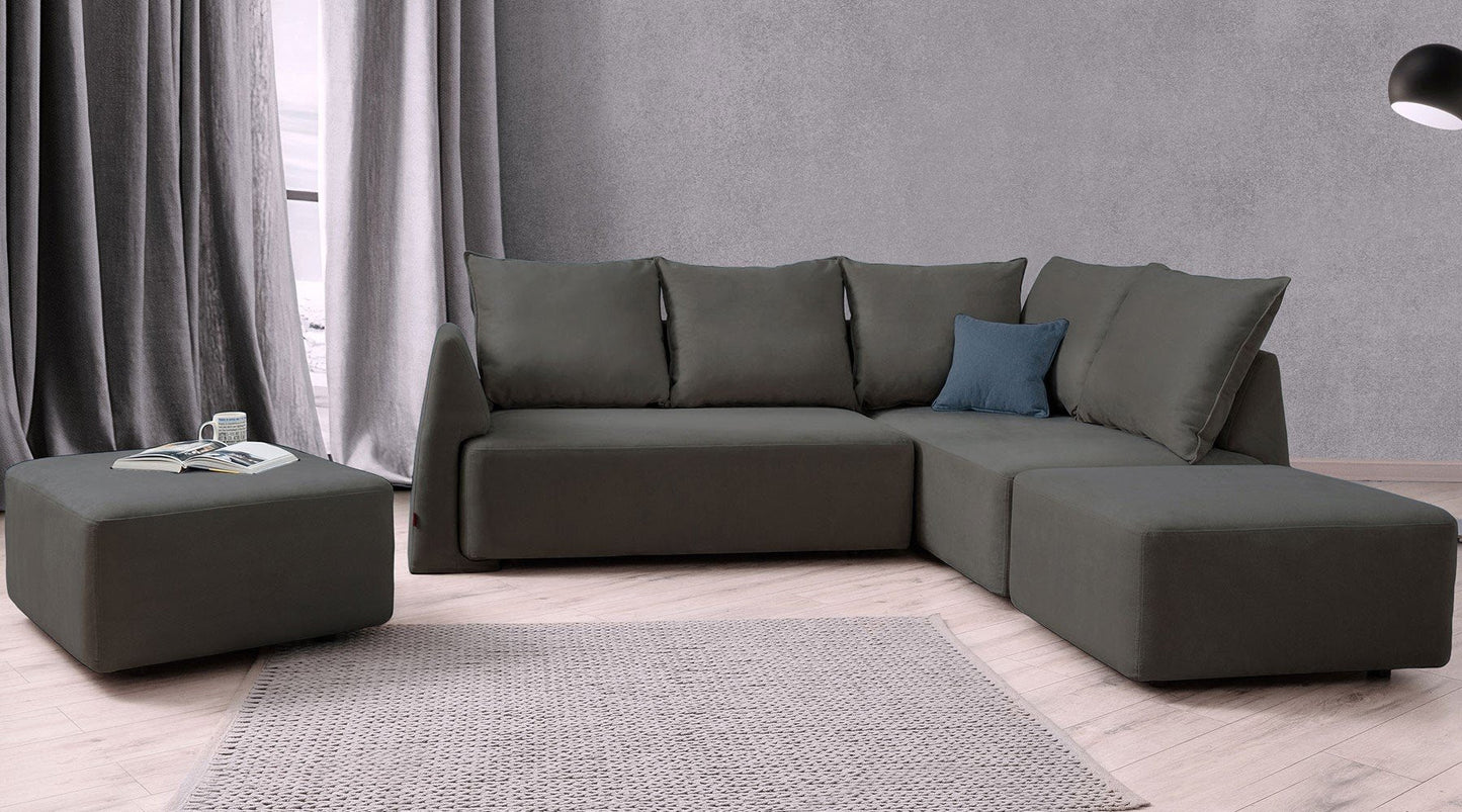 Modulares Sofa May mit Schlaffunktion - Stoff Mollia - Livom