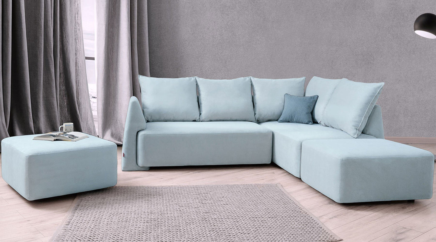 Modulares Sofa May mit Schlaffunktion - Stoff Mollia - Livom