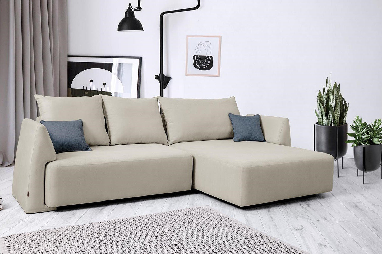 Modulares Sofa Mia mit Schlaffunktion - Stoff Baumwolle - Livom