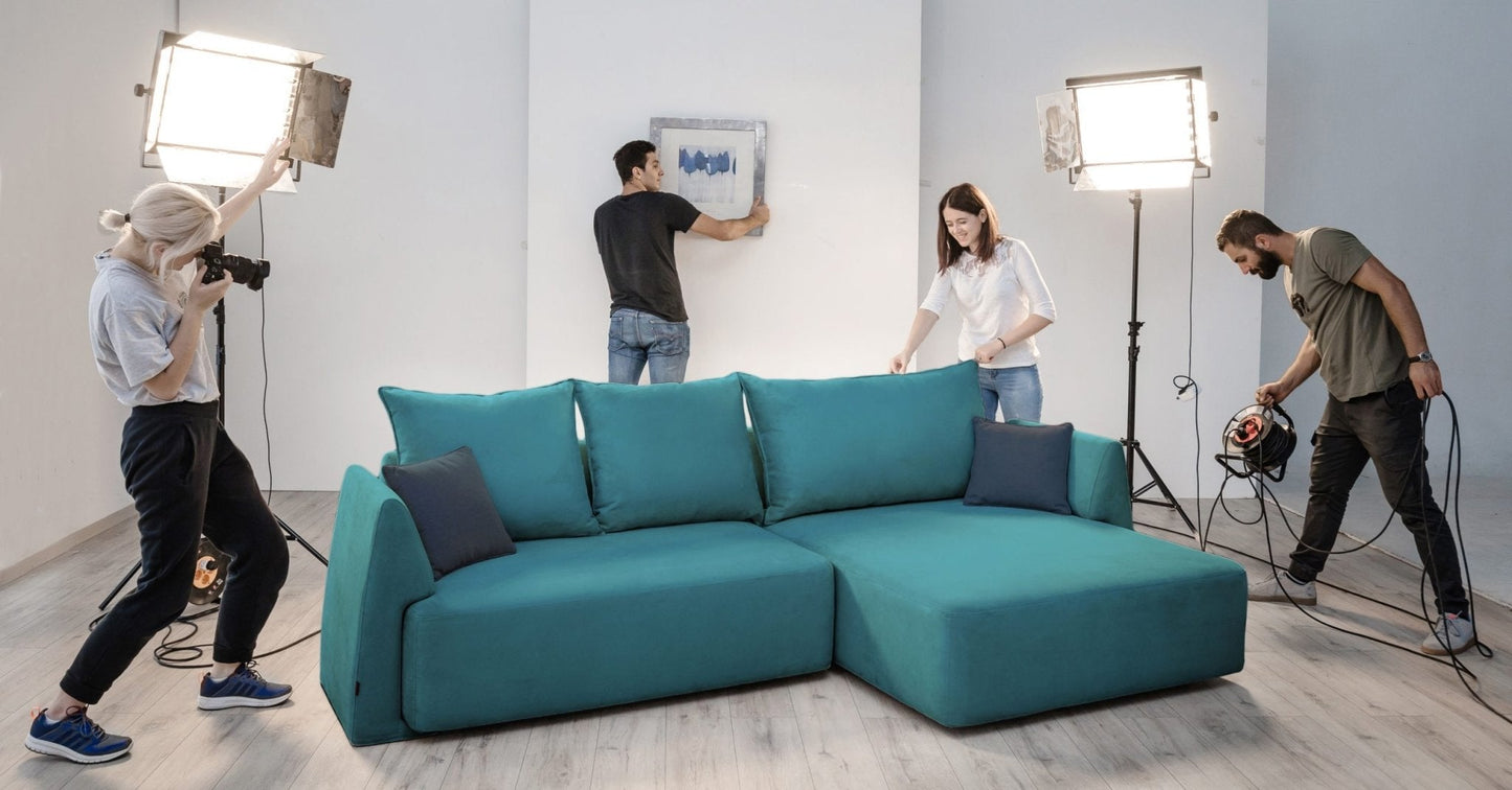 Modulares Sofa Mia mit Schlaffunktion - Stoff Mollia - Livom