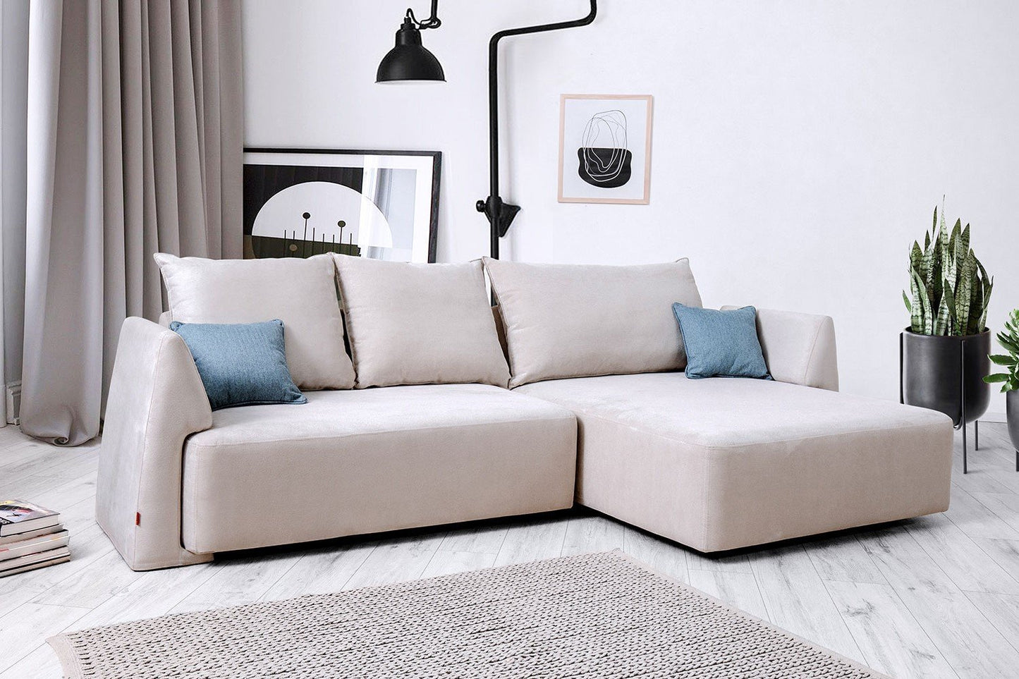 Modulares Sofa Mia mit Schlaffunktion - Stoff Mollia - Livom