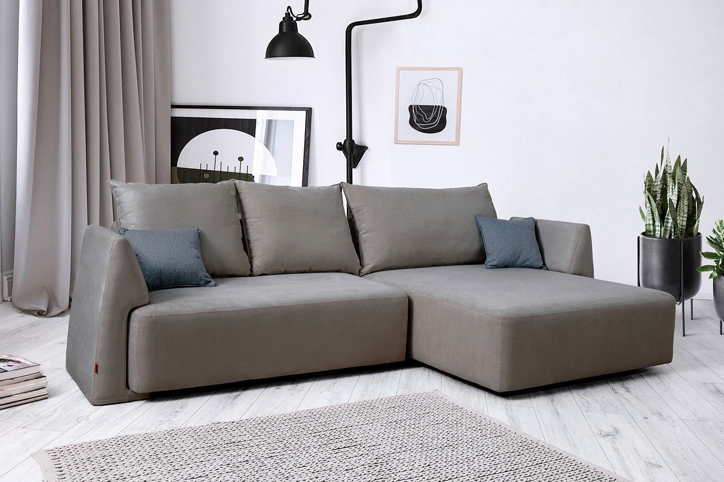 Modulares Sofa Mia mit Schlaffunktion - Stoff Mollia - Livom