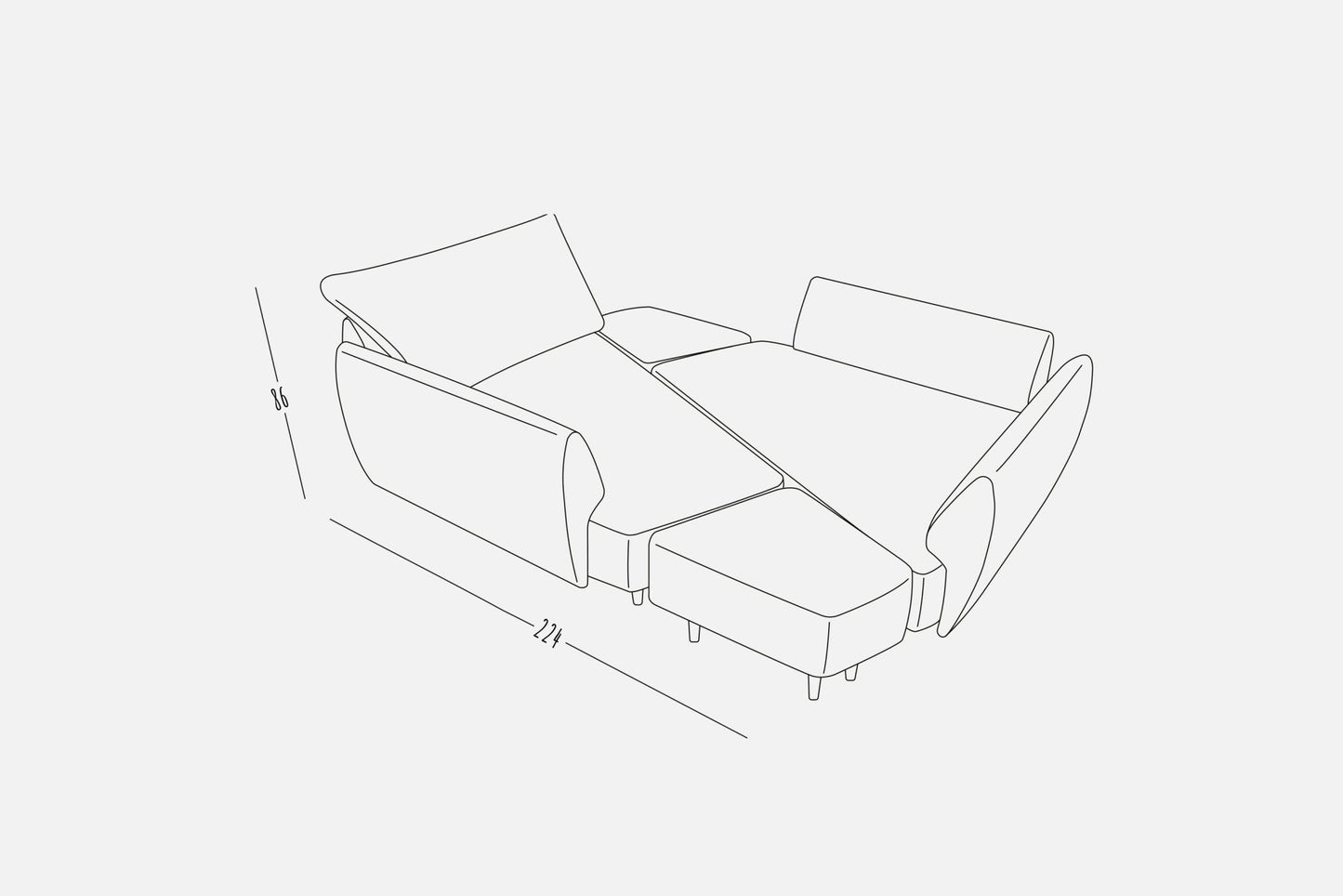 Modulares Sofa Mike mit Schlaffunktion - Livom