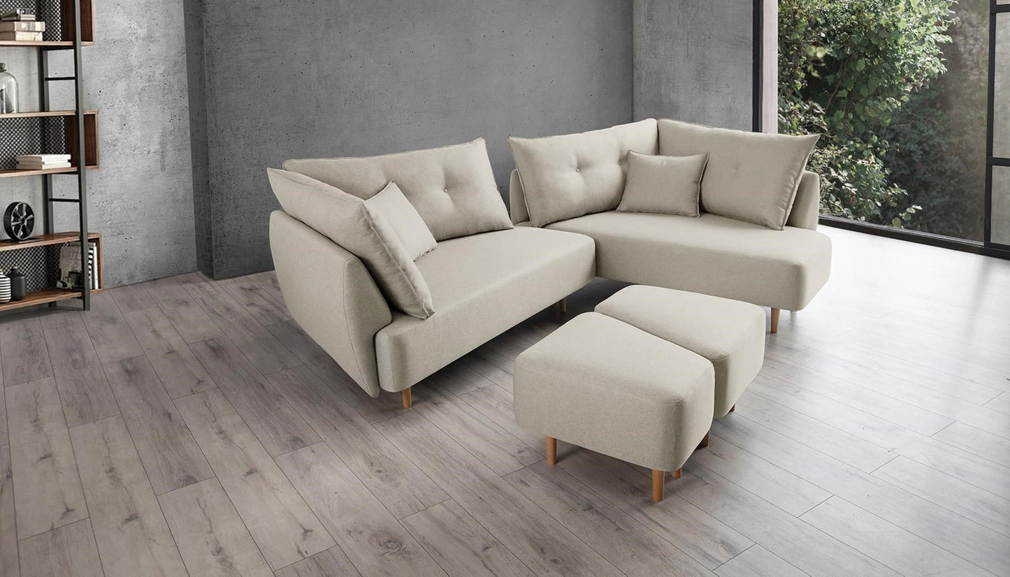 Modulares Sofa Mike mit Schlaffunktion - Stoff Baumwolle - Livom