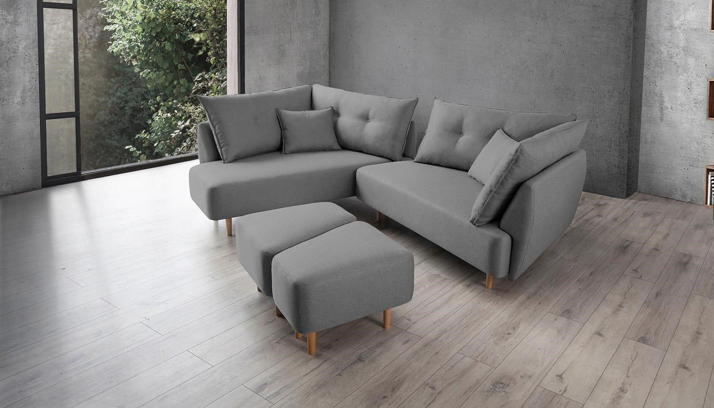 Modulares Sofa Mike mit Schlaffunktion - Stoff Baumwolle - Livom