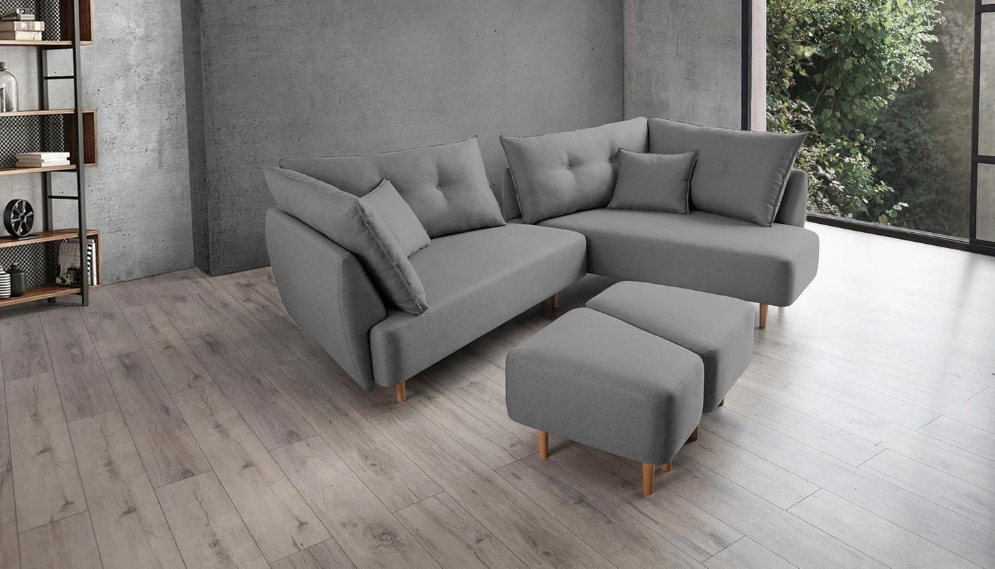 Modulares Sofa Mike mit Schlaffunktion - Stoff Baumwolle - Livom