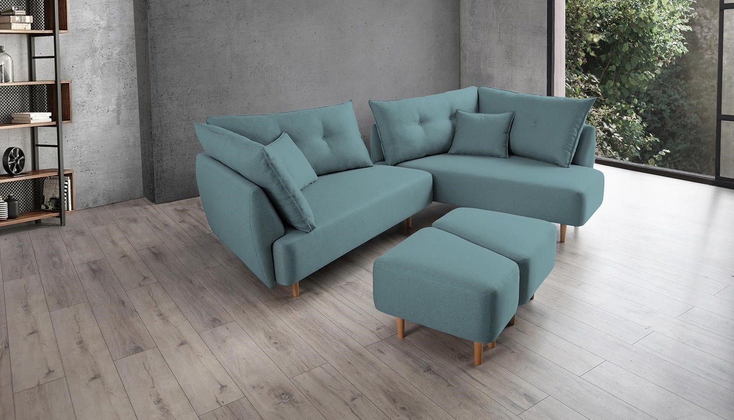 Modulares Sofa Mike mit Schlaffunktion - Stoff Baumwolle - Livom