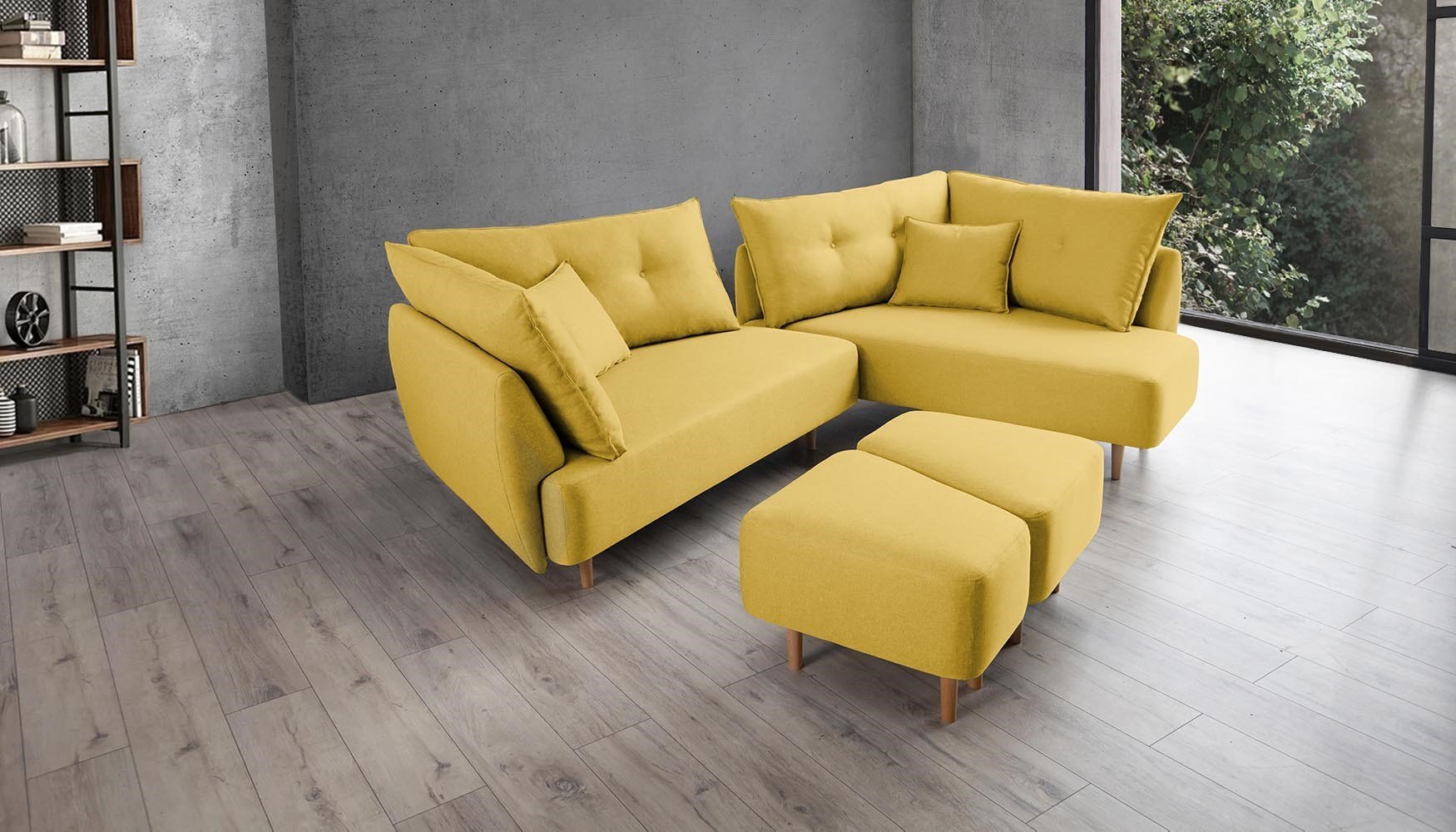 Modulares Sofa Mike mit Schlaffunktion - Stoff Baumwolle - Livom