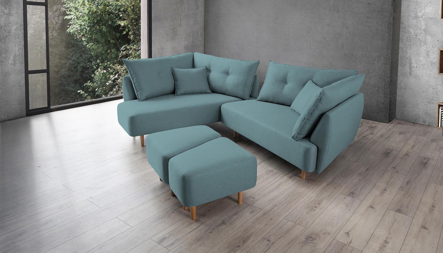 Modulares Sofa Mike mit Schlaffunktion - Stoff Baumwolle - Livom