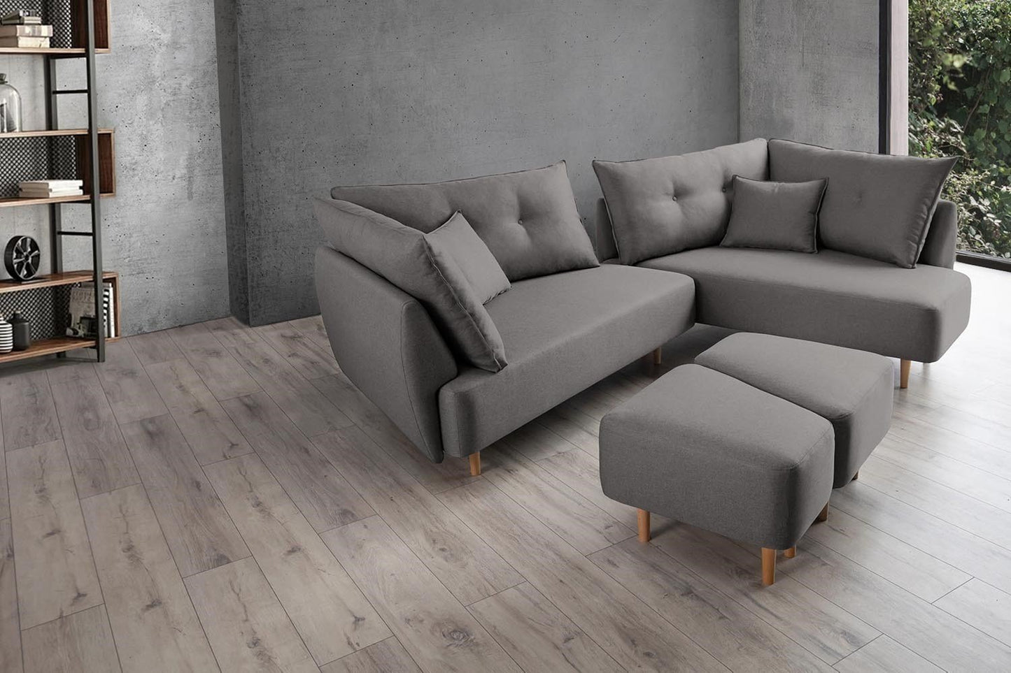 Modulares Sofa Mike mit Schlaffunktion - Stoff Mollia - Livom