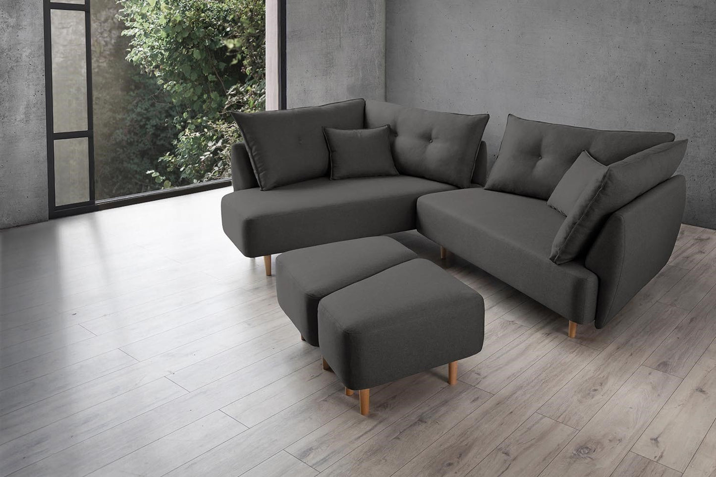 Modulares Sofa Mike mit Schlaffunktion - Stoff Mollia - Livom