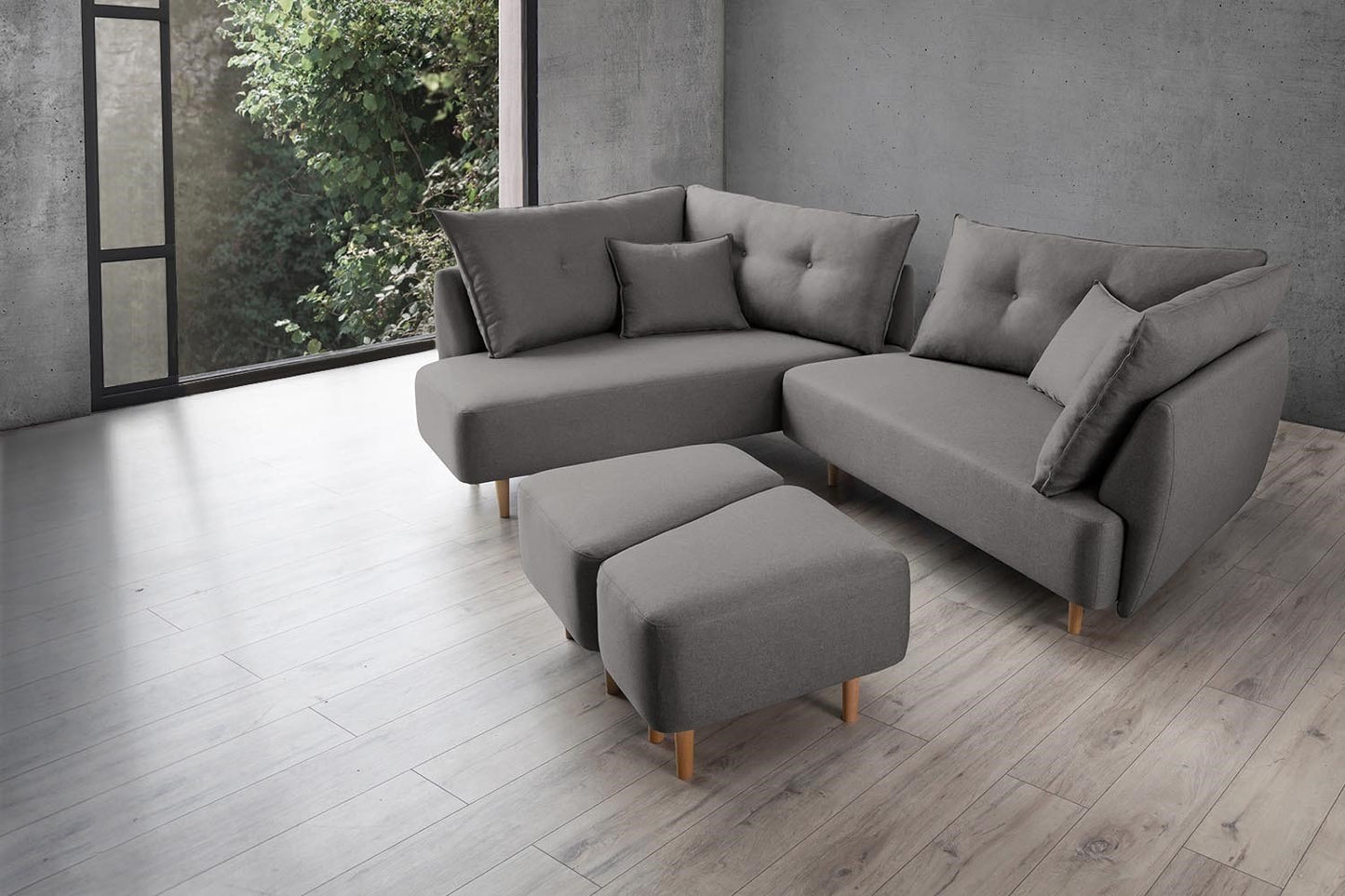 Modulares Sofa Mike mit Schlaffunktion - Stoff Mollia - Livom