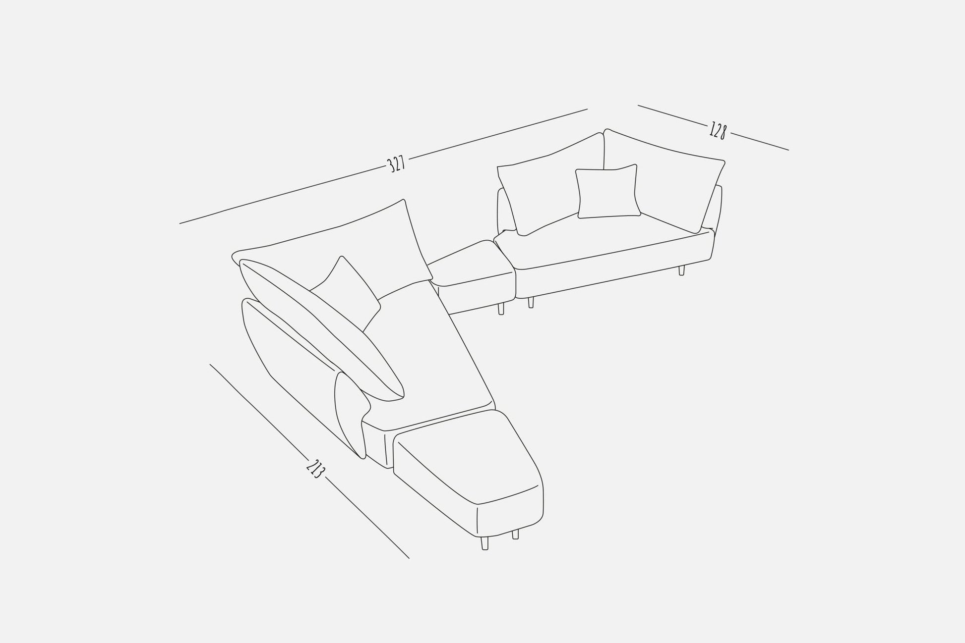 Modulares Sofa Mike mit Schlaffunktion - Stoff Mollia - Livom