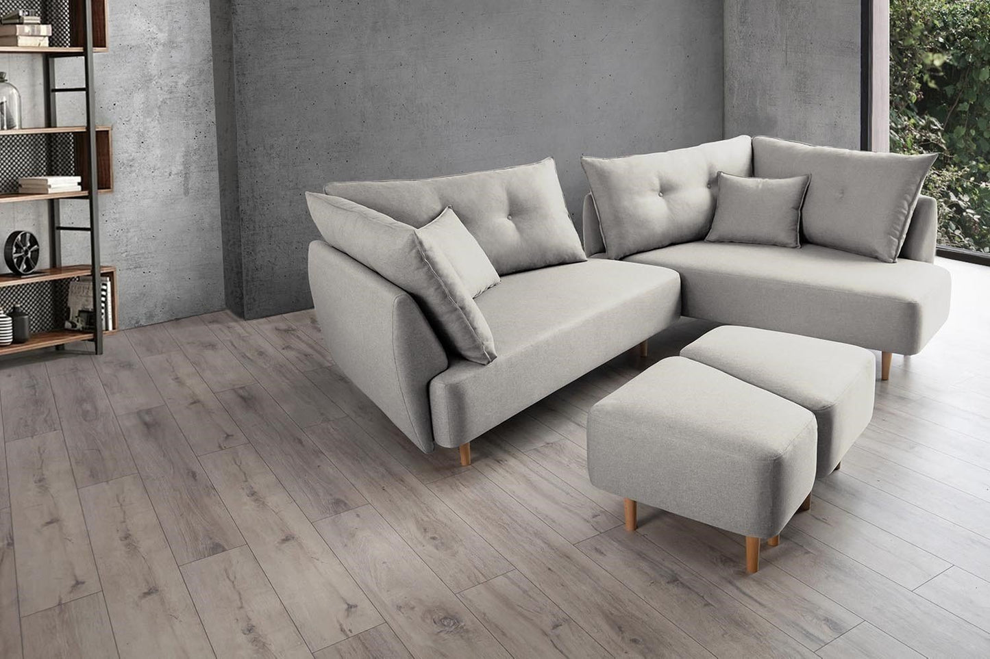 Modulares Sofa Mike mit Schlaffunktion - Stoff Mollia - Livom