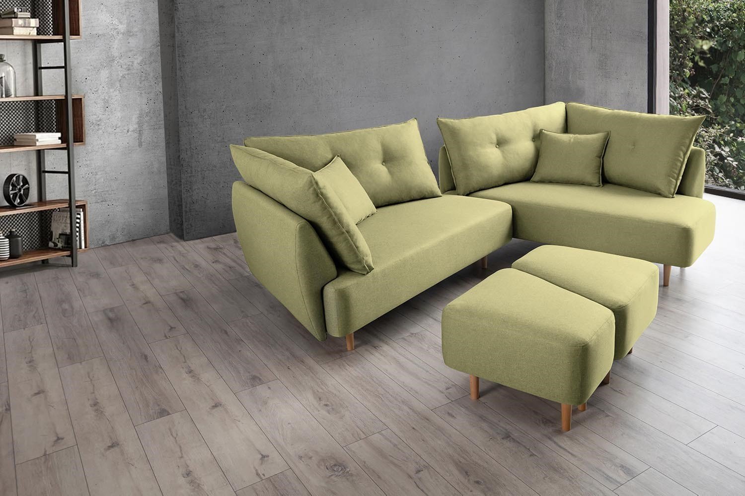 Modulares Sofa Mike mit Schlaffunktion - Stoff Mollia - Livom