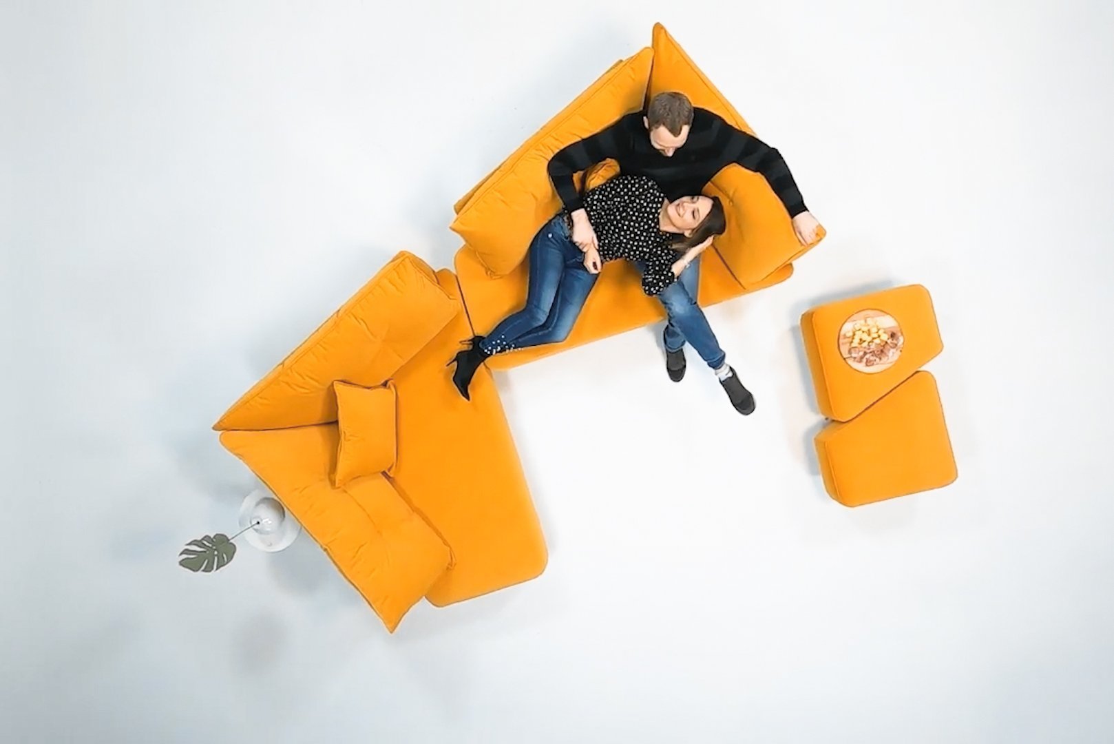 Modulares Sofa Mike mit Schlaffunktion - Stoff Mollia - Livom