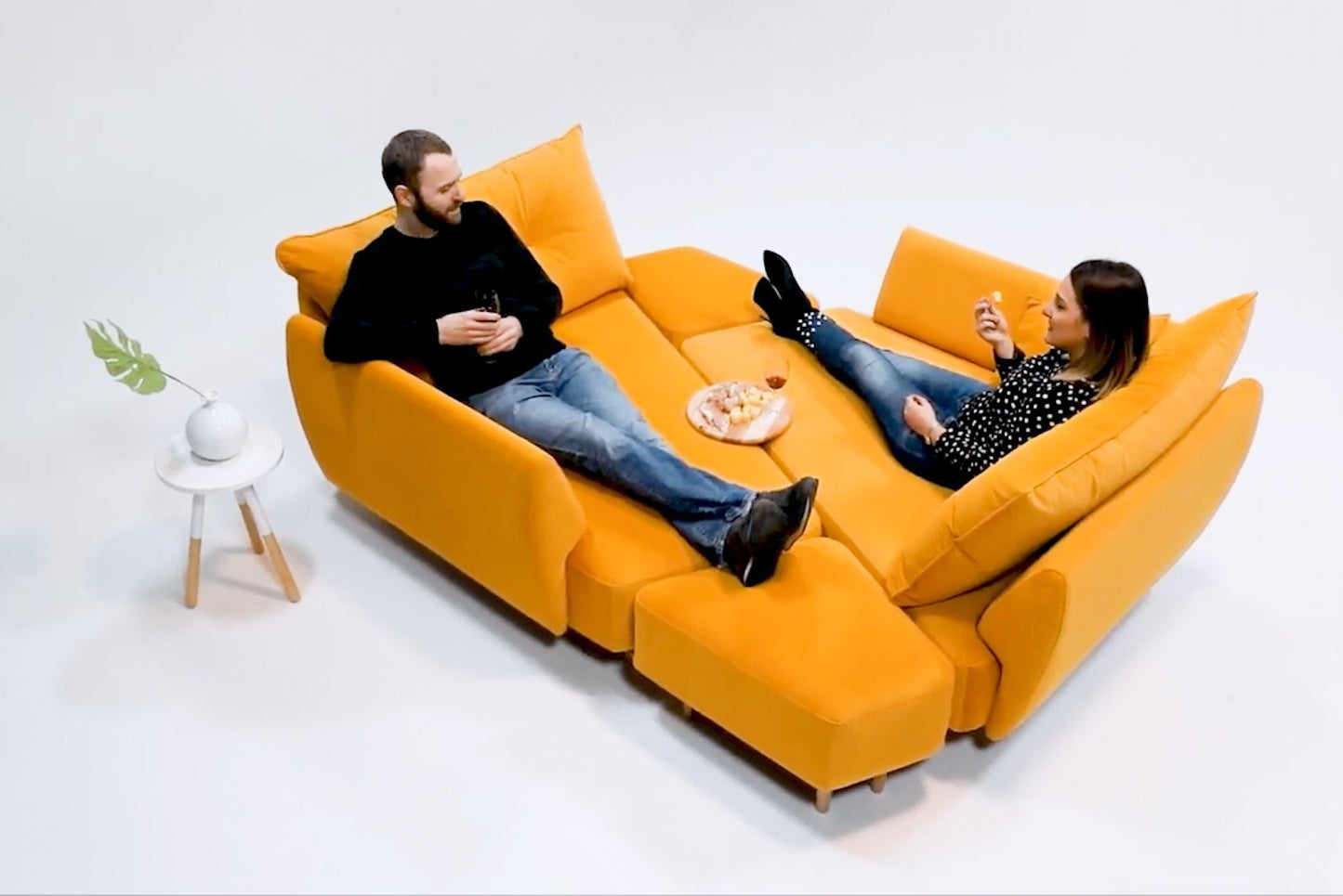 Modulares Sofa Mike mit Schlaffunktion - Stoff Mollia - Livom