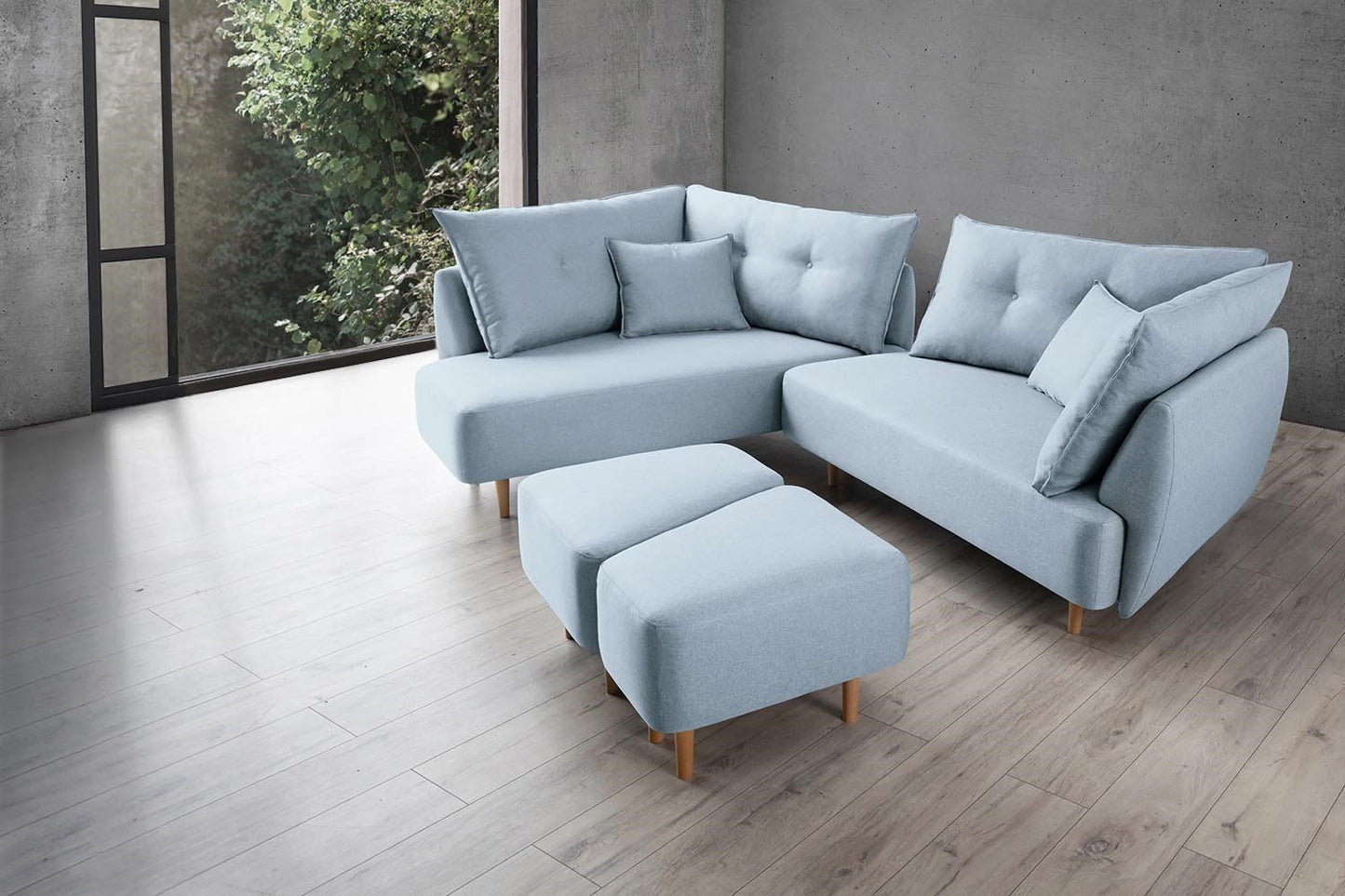 Modulares Sofa Mike mit Schlaffunktion - Stoff Mollia - Livom