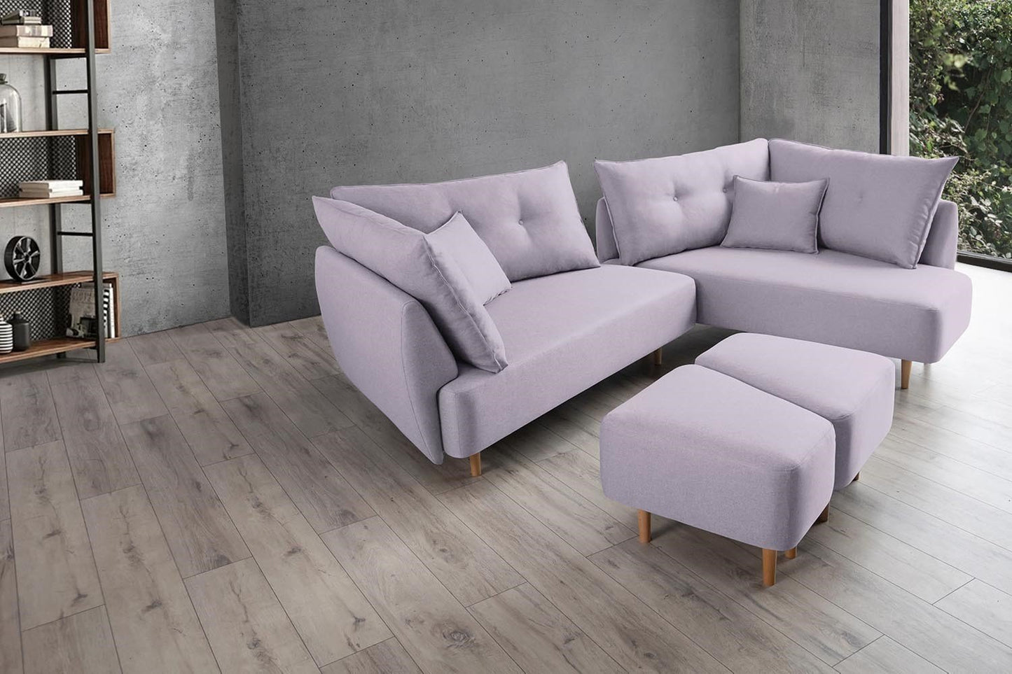 Modulares Sofa Mike mit Schlaffunktion - Stoff Mollia - Livom