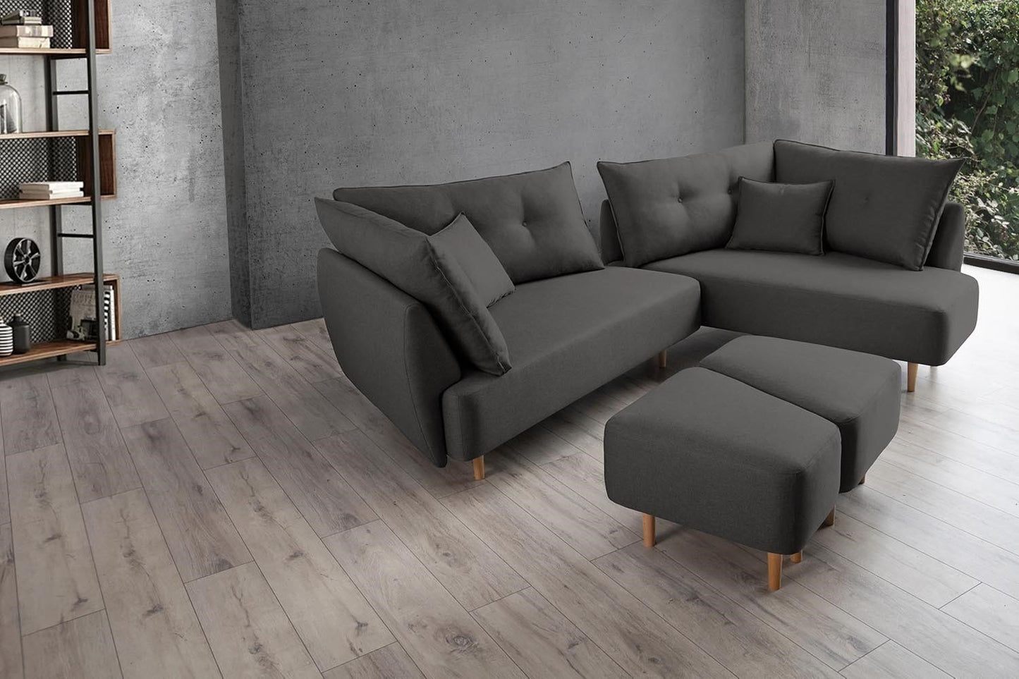 Modulares Sofa Mike mit Schlaffunktion - Stoff Mollia - Livom