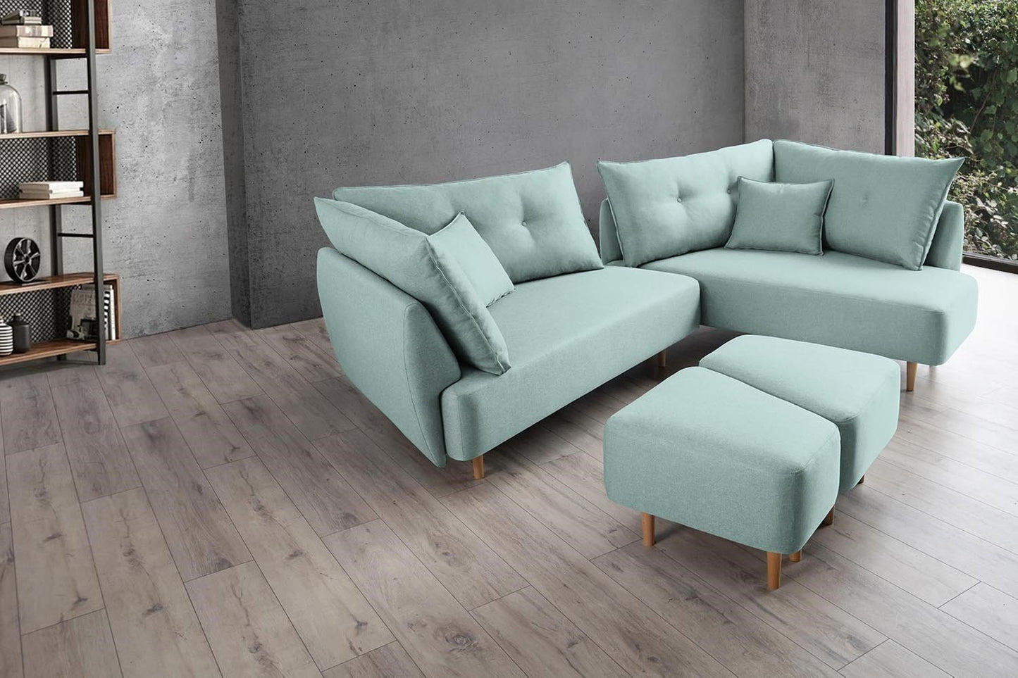 Modulares Sofa Mike mit Schlaffunktion - Stoff Mollia - Livom