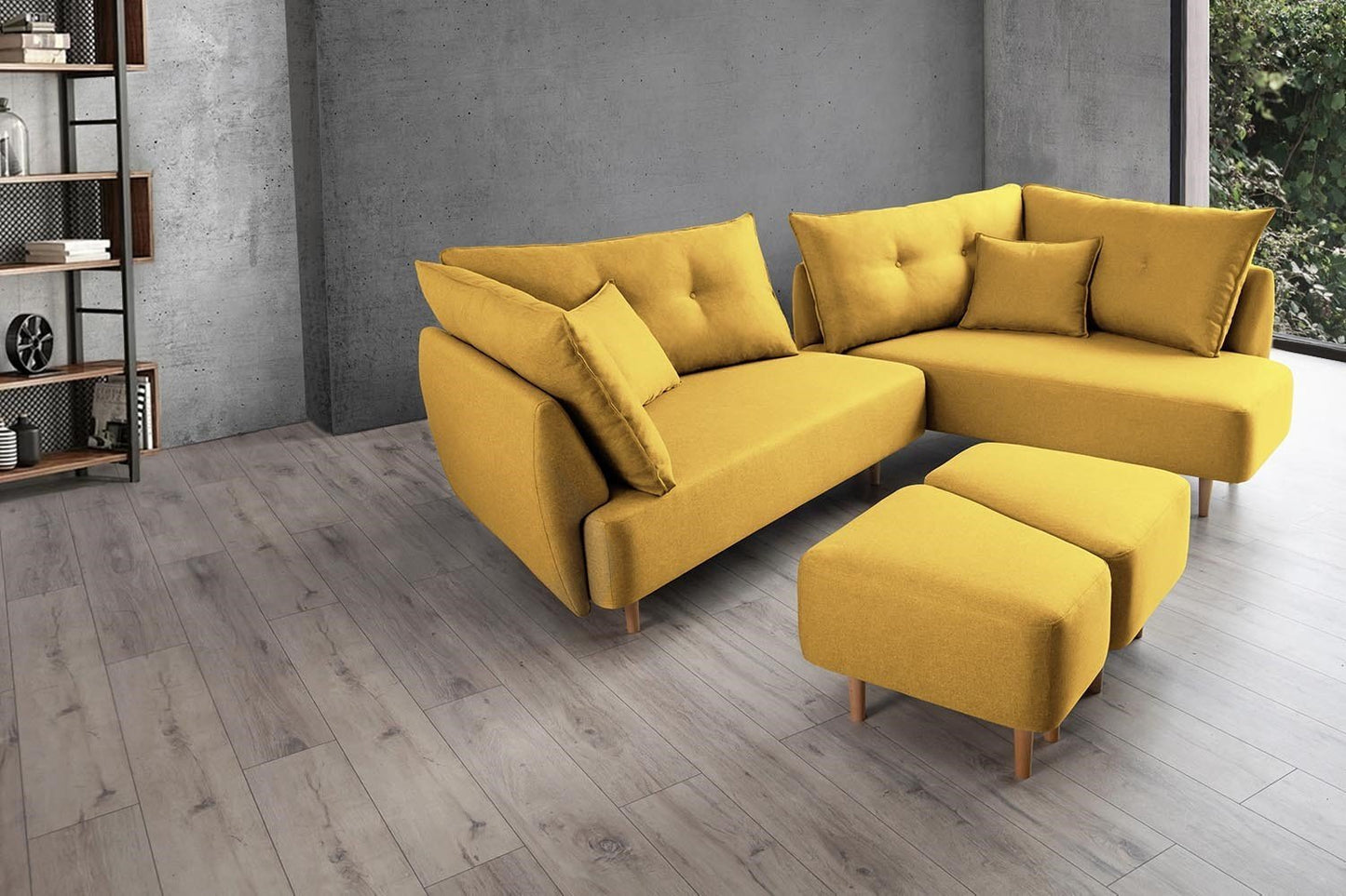 Modulares Sofa Mike mit Schlaffunktion - Stoff Mollia - Livom