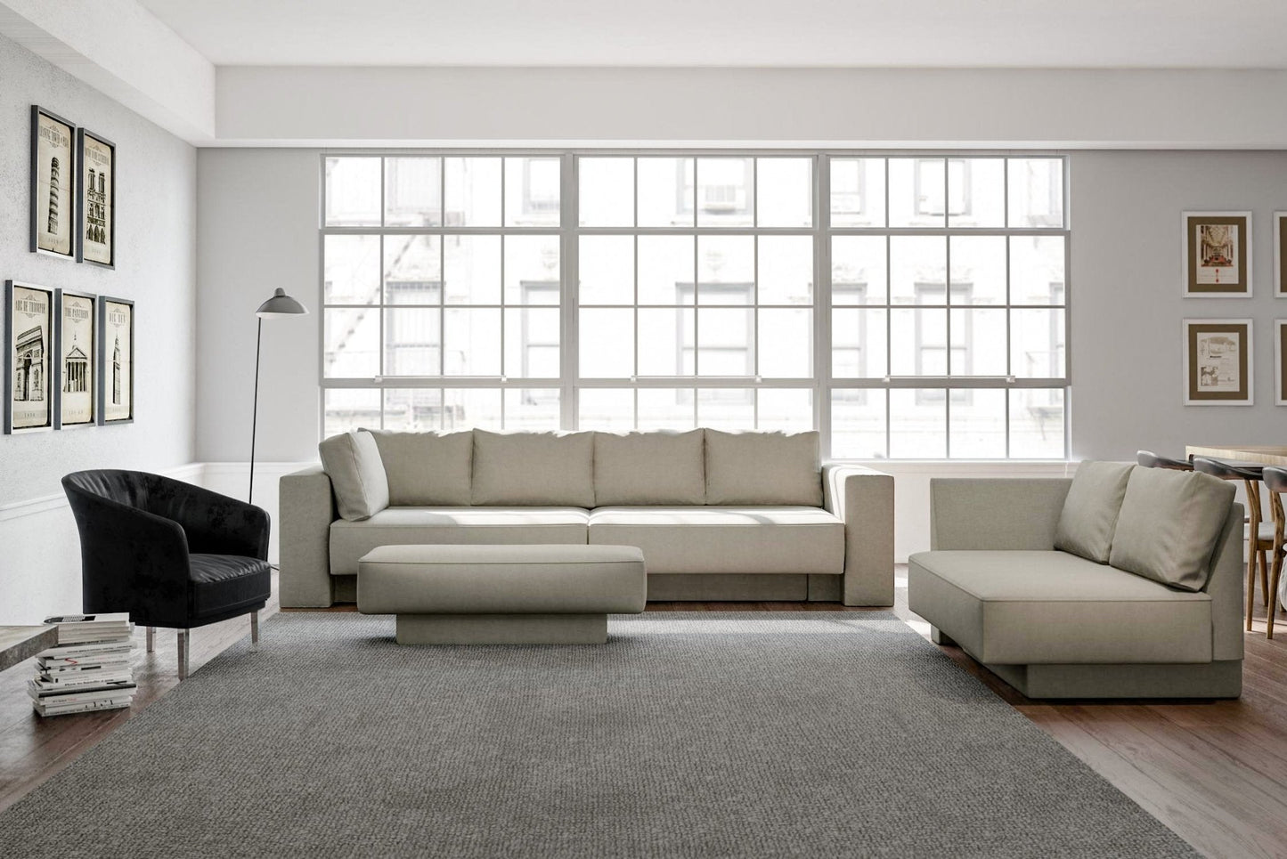 Modulares Sofa Rachel mit Schlaffunktion - Livom