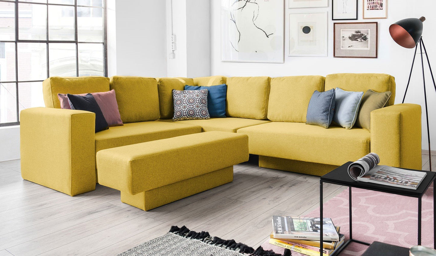 Modulares Sofa Rachel mit Schlaffunktion - Stoff Baumwolle - Livom