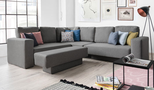 Modulares Sofa Rachel mit Schlaffunktion - Stoff Baumwolle - Livom