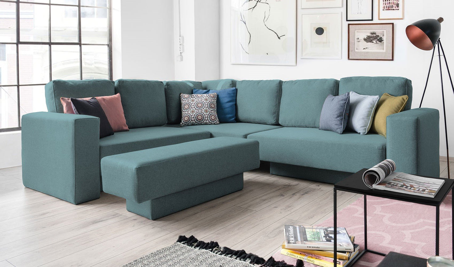 Modulares Sofa Rachel mit Schlaffunktion - Stoff Baumwolle - Livom