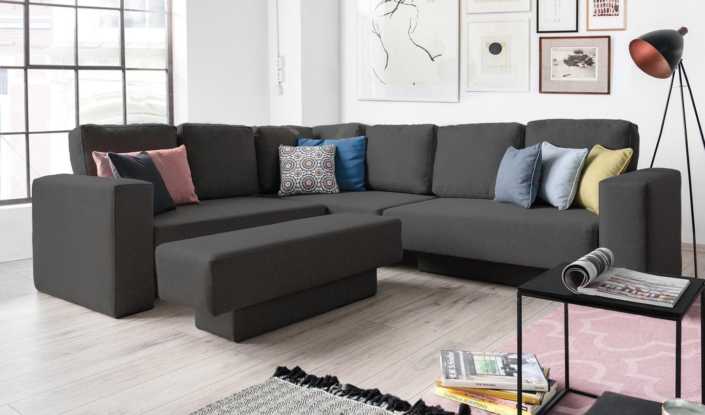 Modulares Sofa Rachel mit Schlaffunktion - Stoff Mollia - Livom