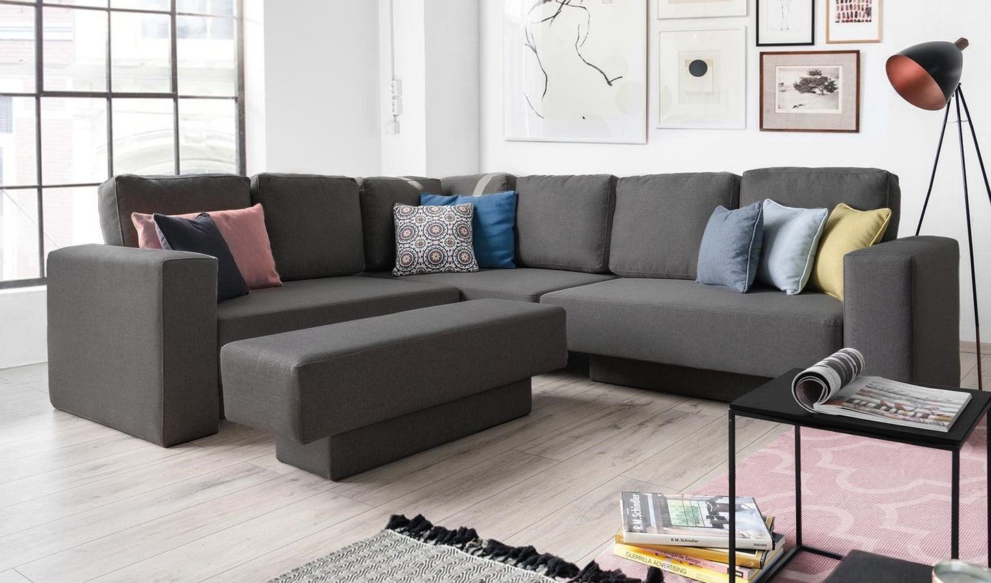 Modulares Sofa Rachel mit Schlaffunktion - Stoff Velare - Livom