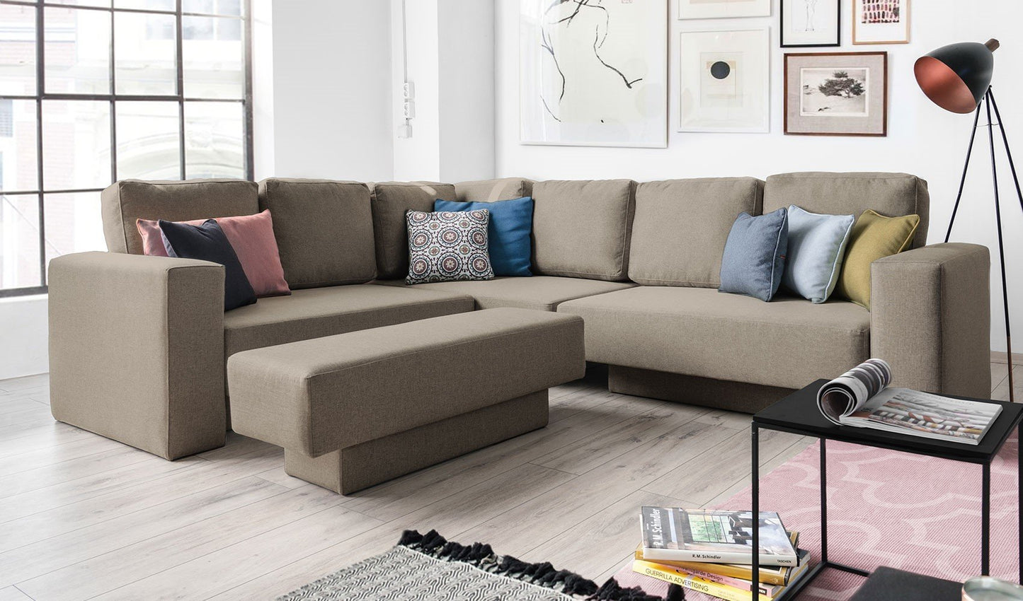 Modulares Sofa Rachel mit Schlaffunktion - Stoff Velare - Livom